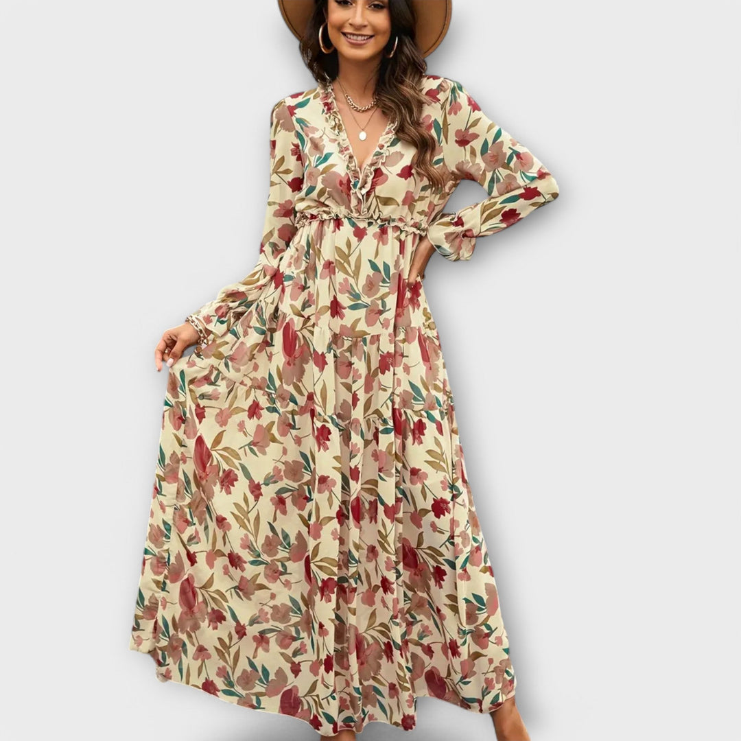 Maxi Dress with Floral Pattern