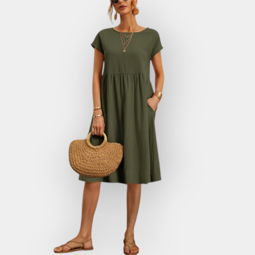 Midi Dress with Simple Lines