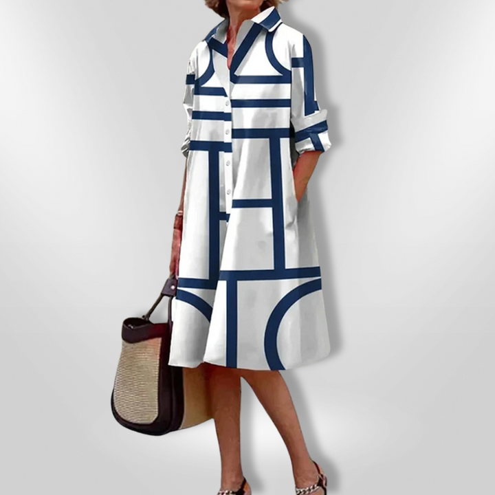 Midi Dress with Geometric Design