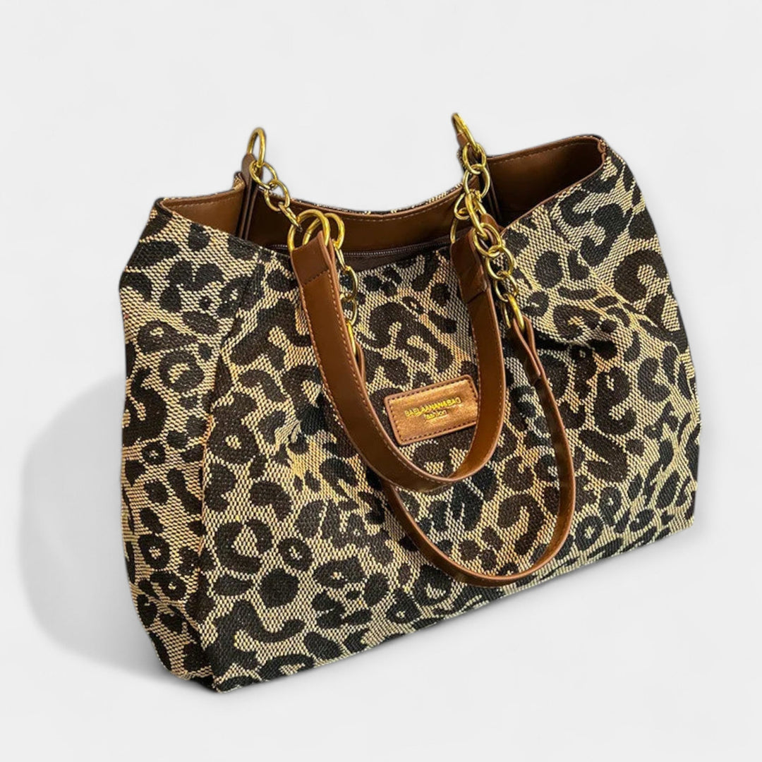 Shoulder Bag with Animal Print