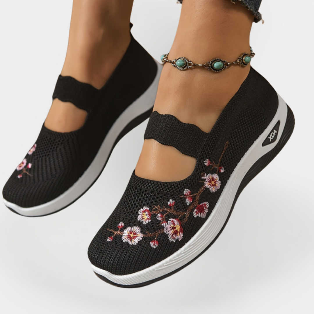 Orthopedic Shoes with Floral Embroidery