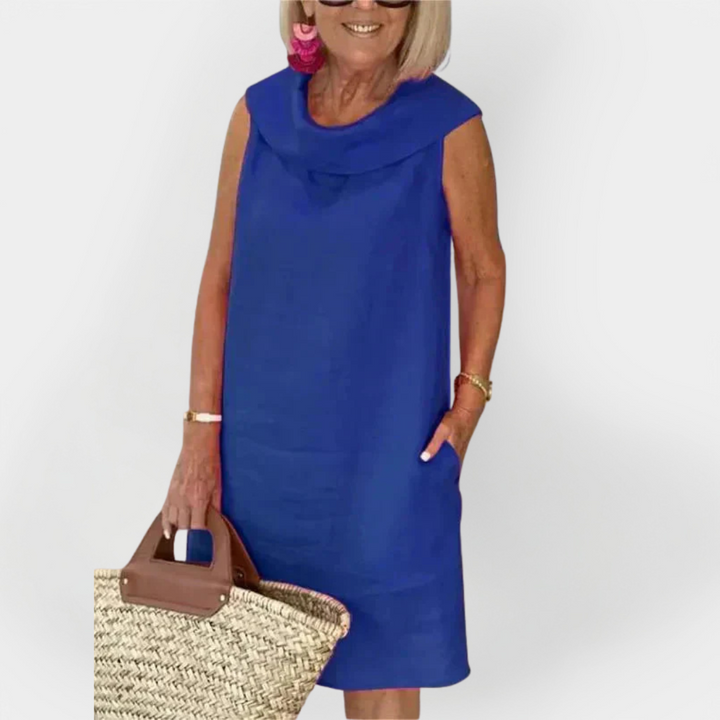 Dress with a Wrap Collar