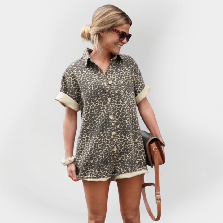 Full Jumpsuit with Leopard Print
