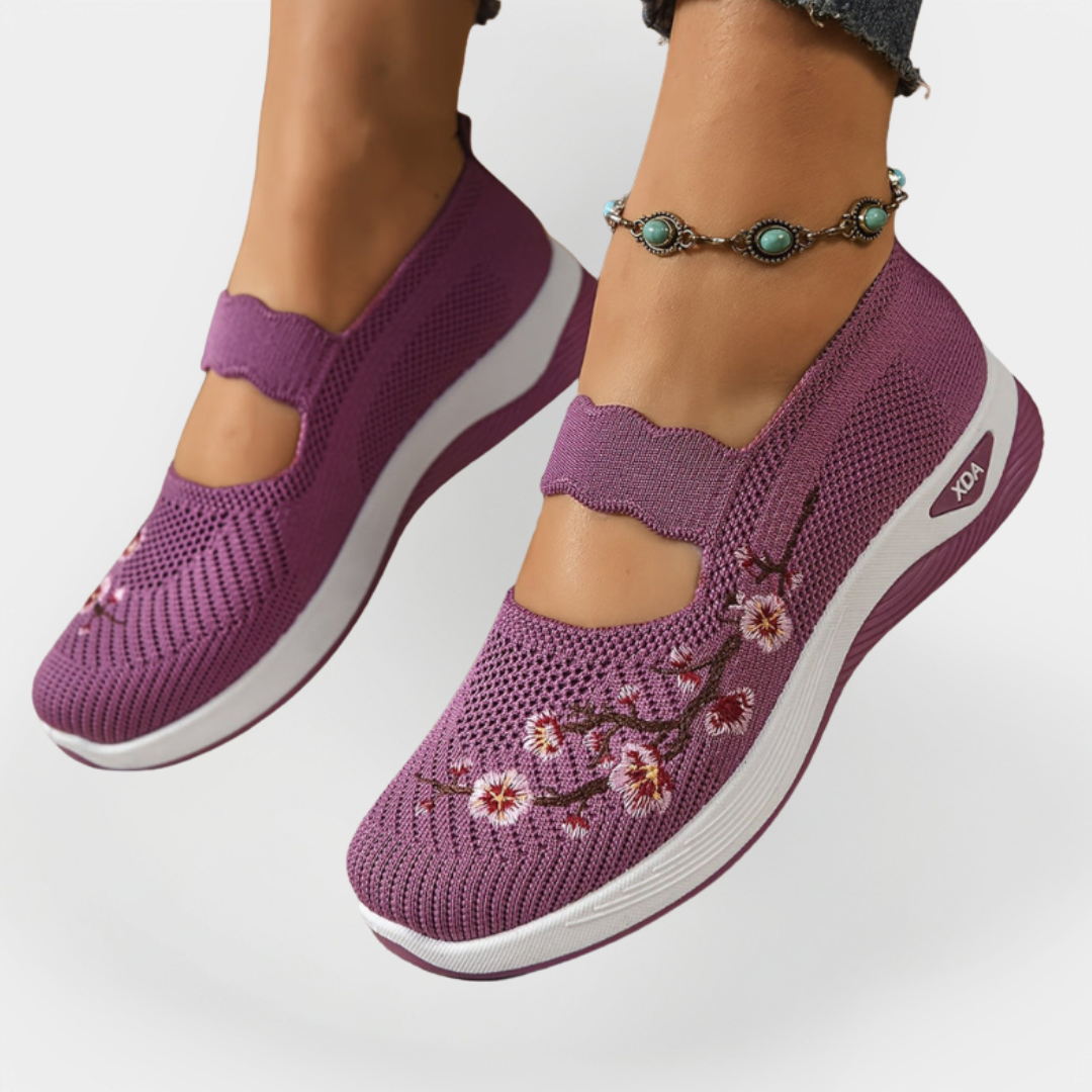 Orthopedic Shoes with Floral Embroidery