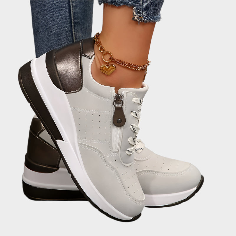 Orthopedic Shoe with Zipper and Thick Sole