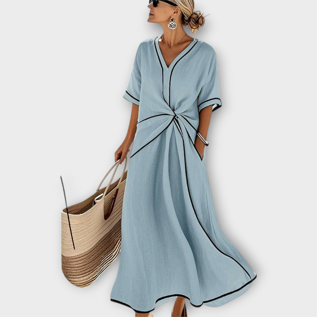 Santorini Breeze Knot Maxi Dress