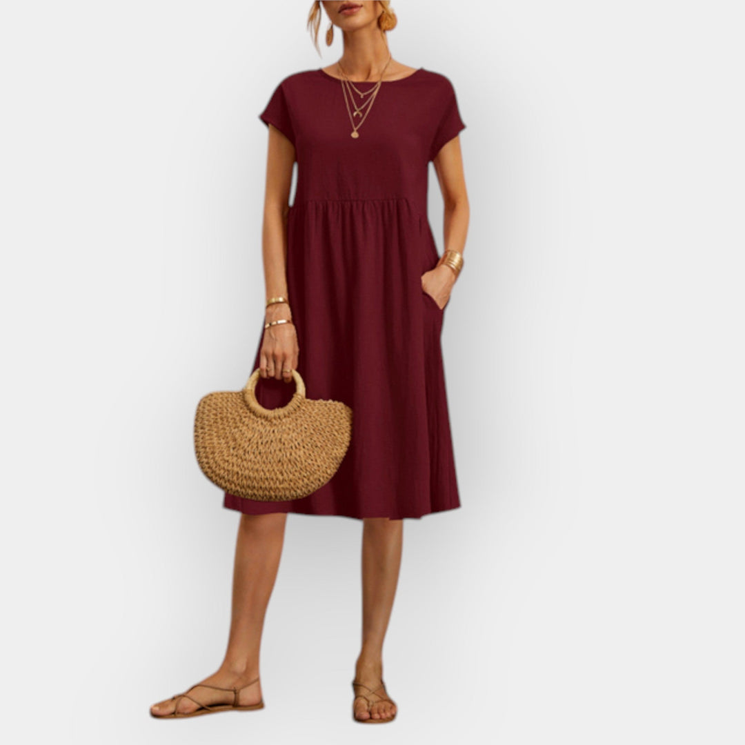 Midi Dress with Simple Lines