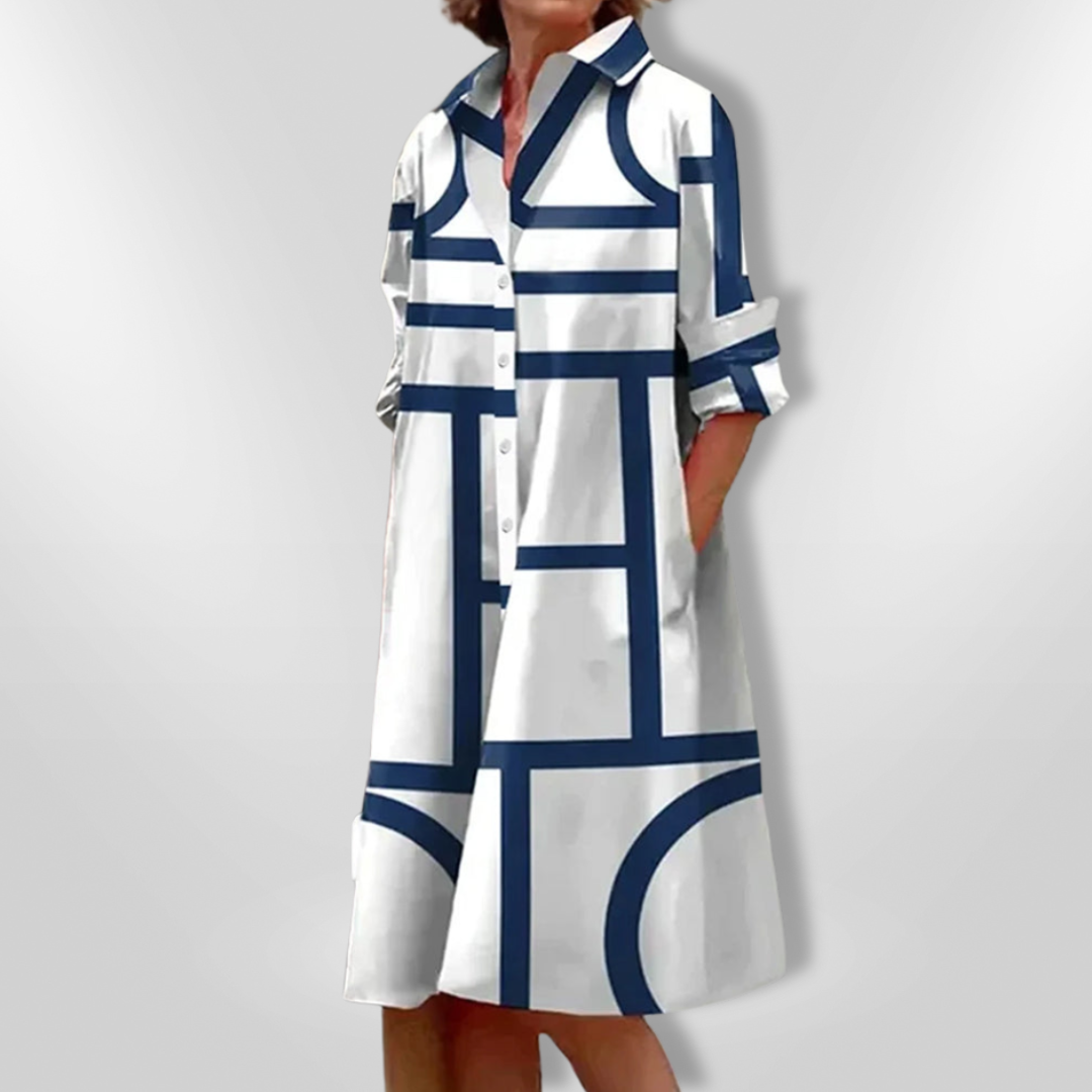 Midi Dress with Geometric Design