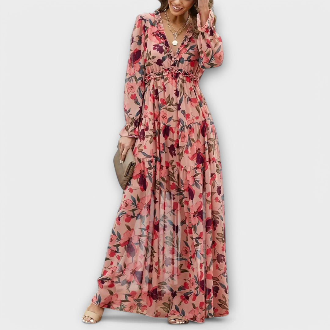 Maxi Dress with Floral Pattern