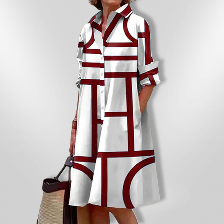 Midi Dress with Geometric Design