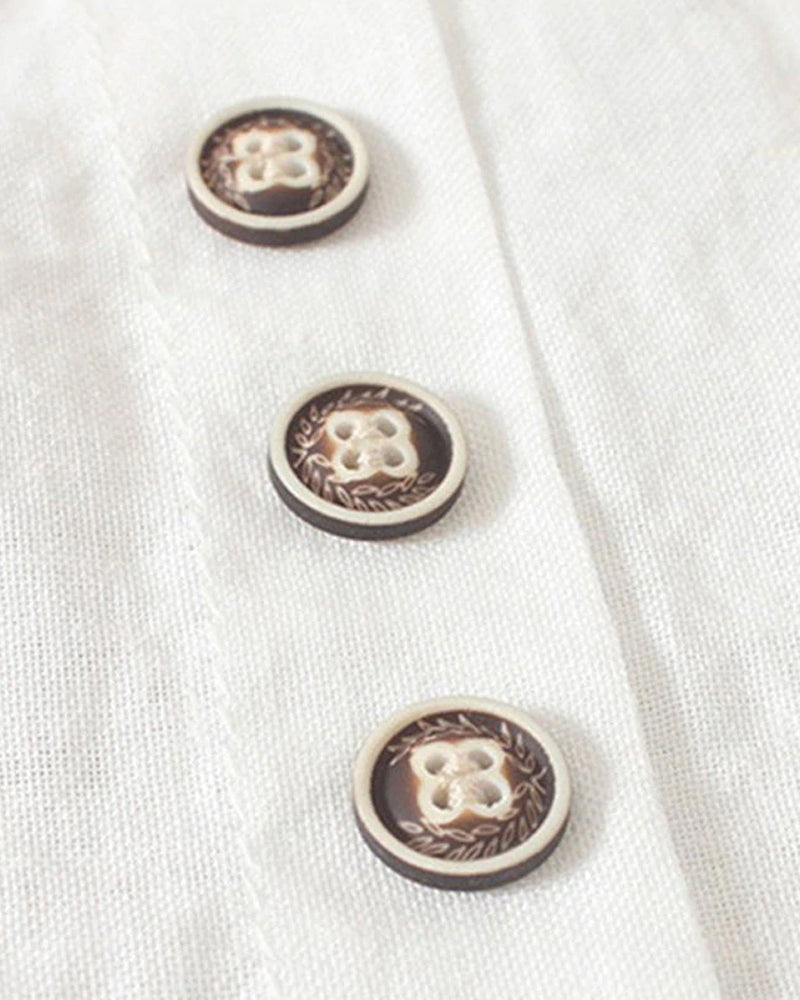 Short Sleeve Blouse with Buttons