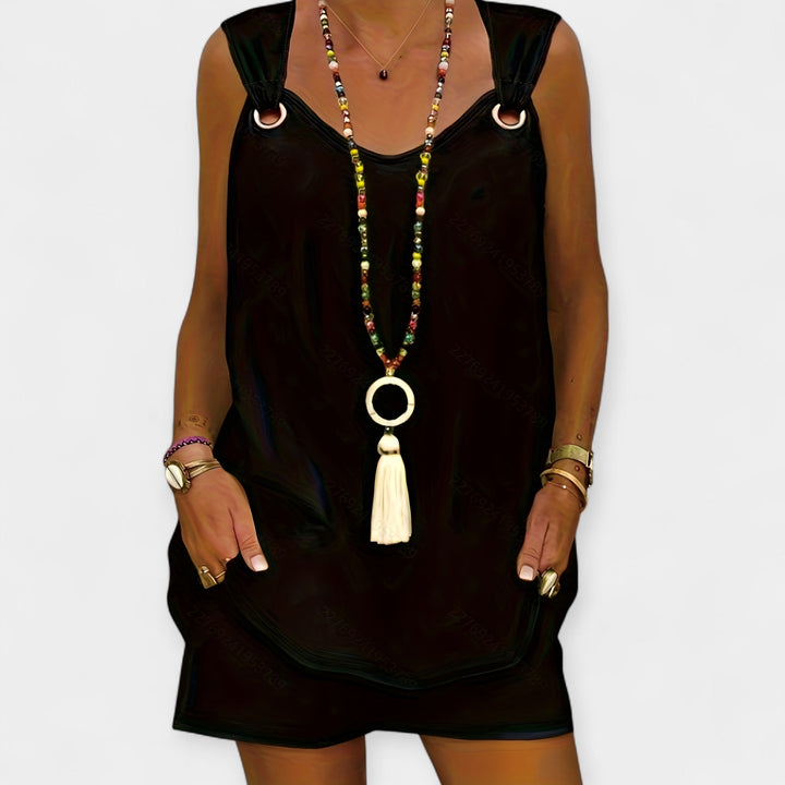 Sleeveless Blouse and Shorts Set