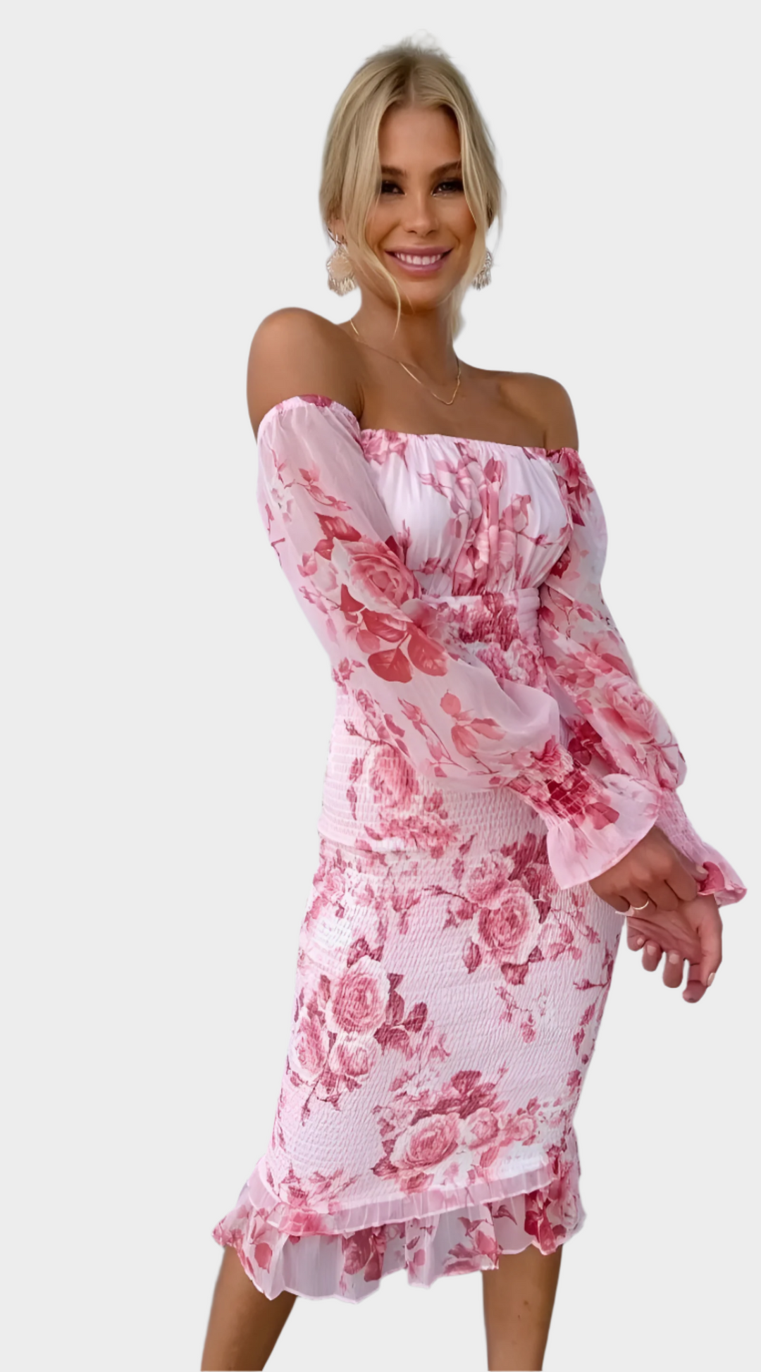 Sweet Floral Midi Dress