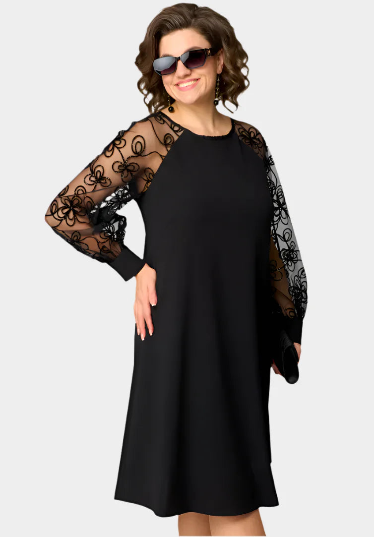 Dress with Soft Lace Sleeves