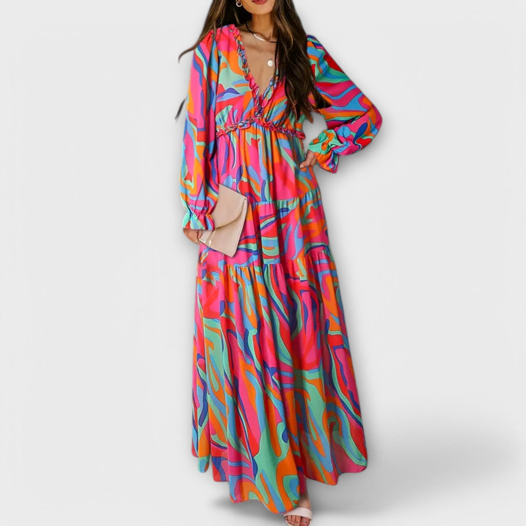 Maxi Dress with Floral Pattern