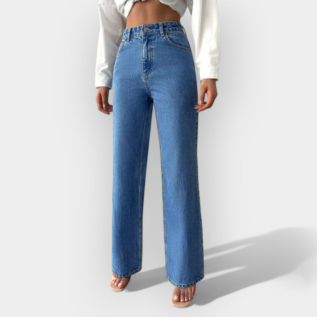 High-Waisted Jeans with Comfortable Wide Fit
