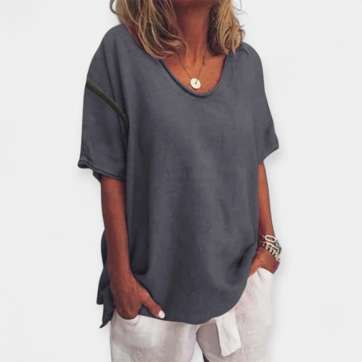 Summer Blouse with V-Neck
