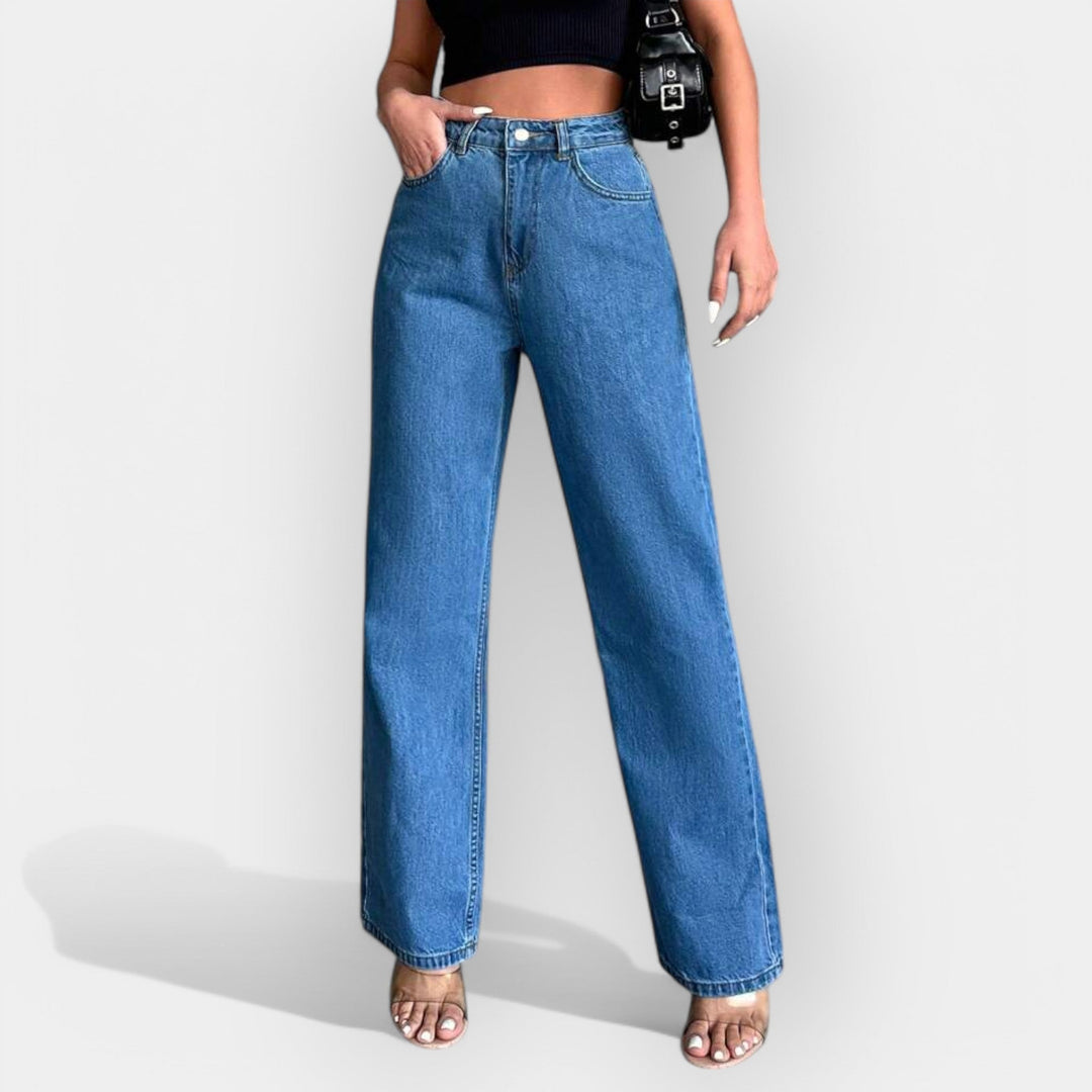 High-Waisted Jeans with Comfortable Wide Fit