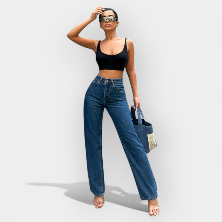 High-Waisted Jeans with Comfortable Wide Fit