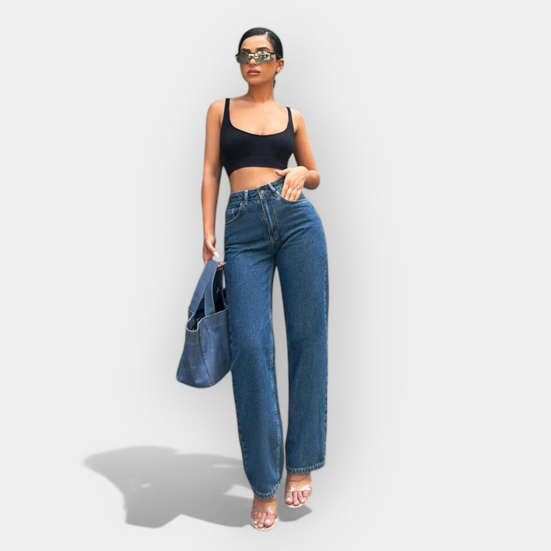 High-Waisted Jeans with Comfortable Wide Fit