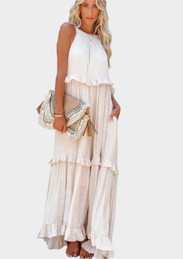 Retro Midi Dress with Comfortable Sleeves