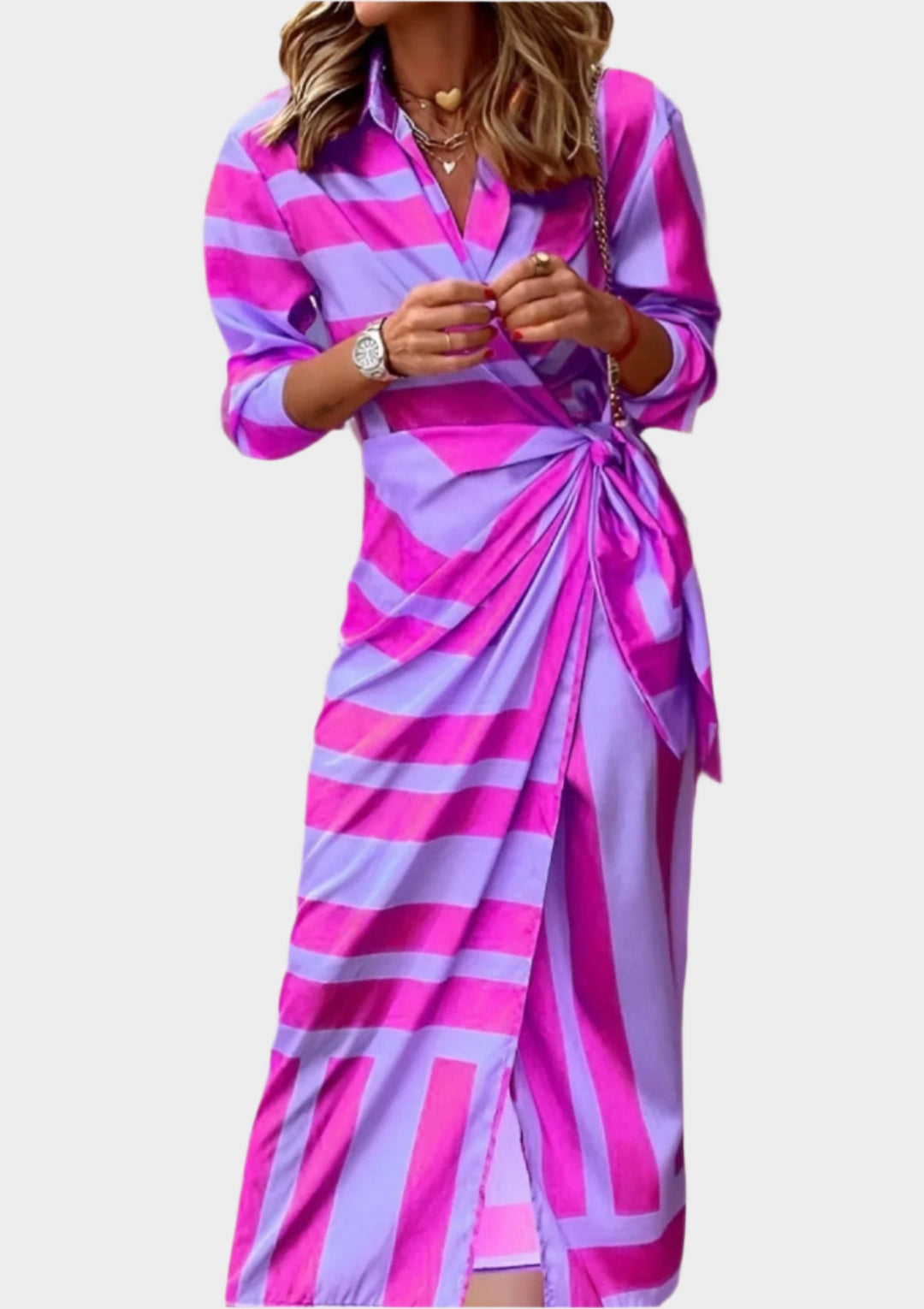 Printed Dress with Adjustable Waist