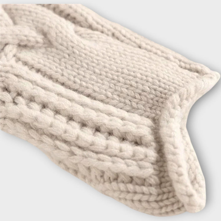 Ksenia Cashmere Turtleneck with Braided Pattern