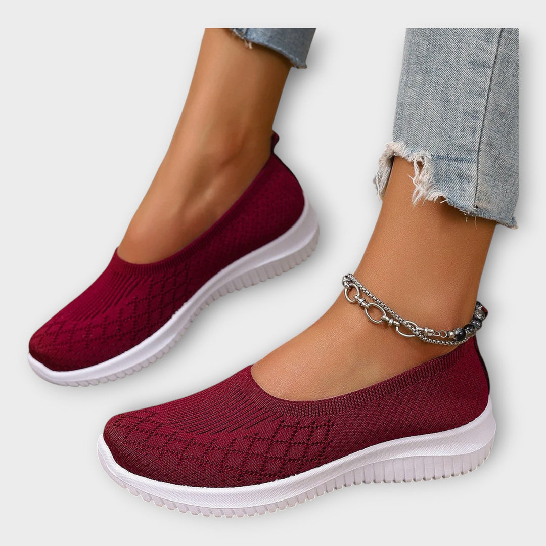 Knitted Ballerinas with Non-Slip Sole