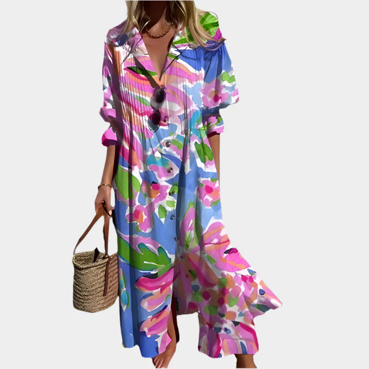 Airy Boho Dress with Puff Sleeves