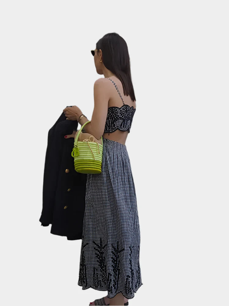 Dress with Traditional Check Pattern