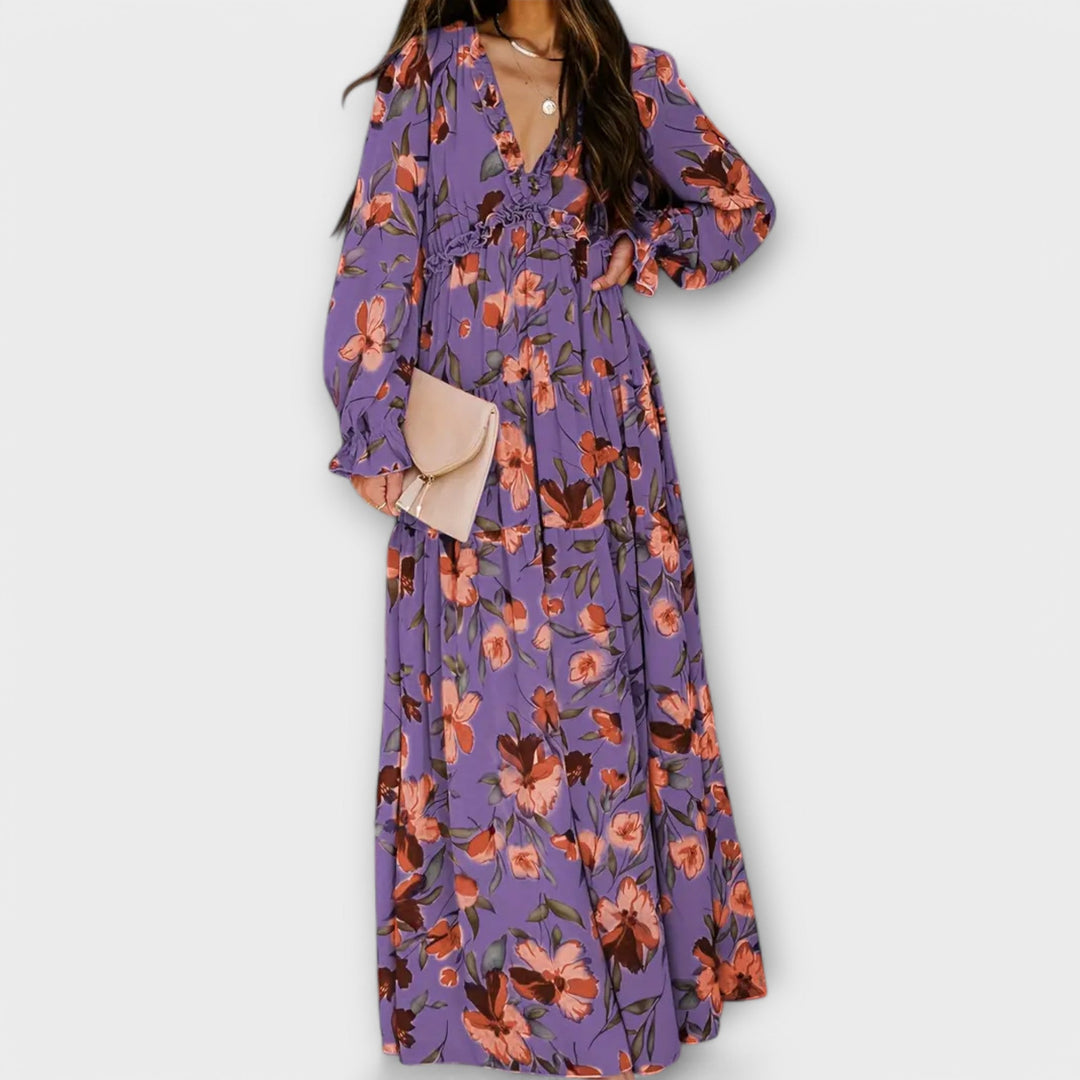 Maxi Dress with Floral Pattern