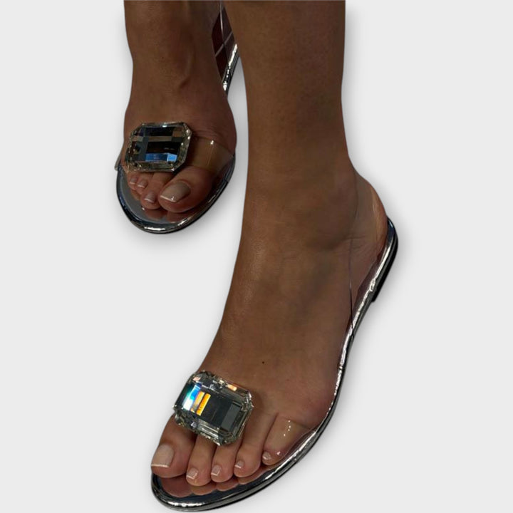 Astra Crystal Glam Slide Sandals