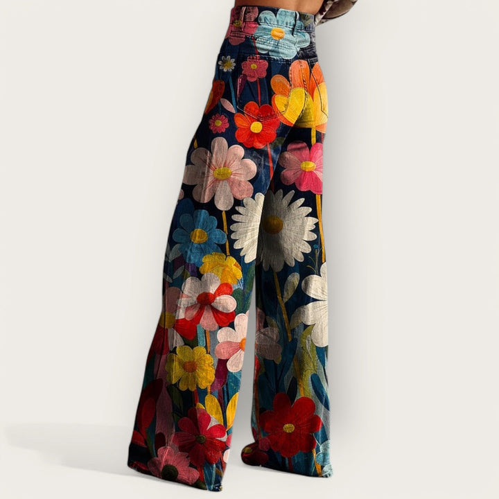 Stylish Multicolored Pants with Wide Legs