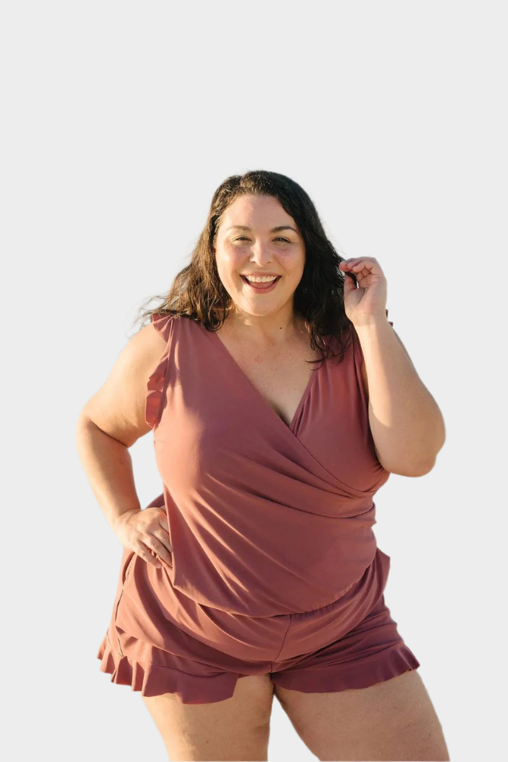 Swimsuit with Ruffles and Bust Support