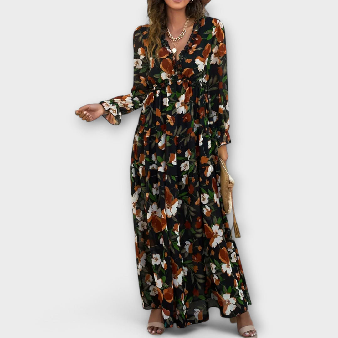 Maxi Dress with Floral Pattern