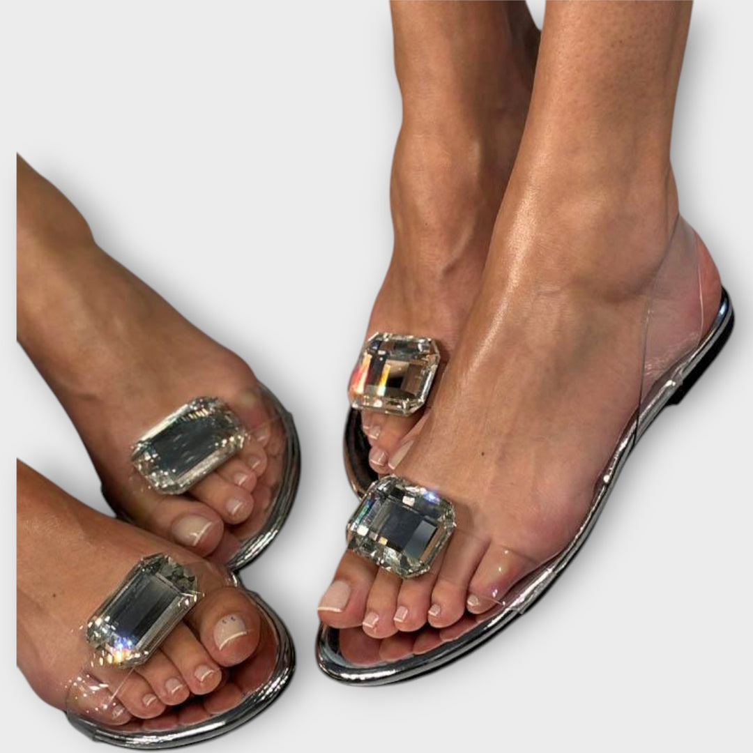 Astra Crystal Glam Slide Sandals