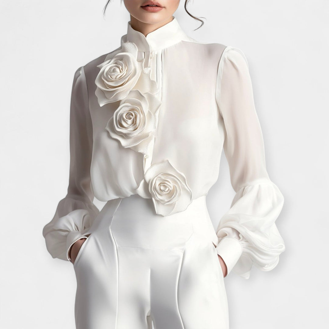 Blouse with 3D Roses