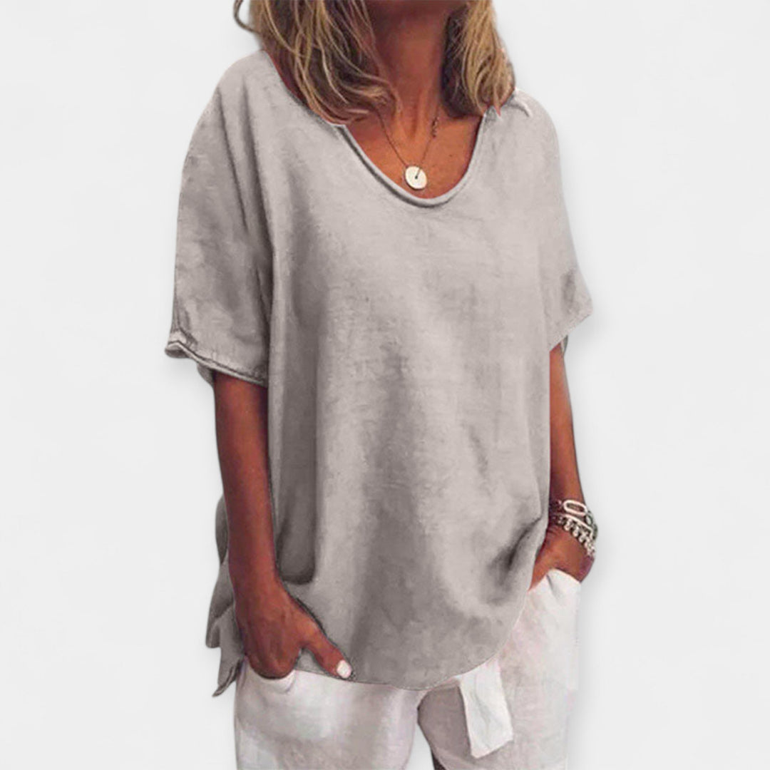 Summer Blouse with V-Neck