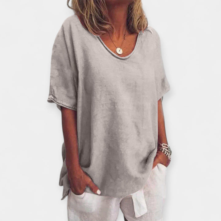 Summer Blouse with V-Neck