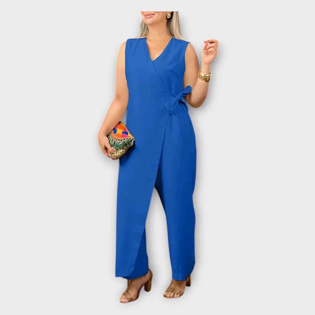 Full-Length Jumpsuit with Waist Tie