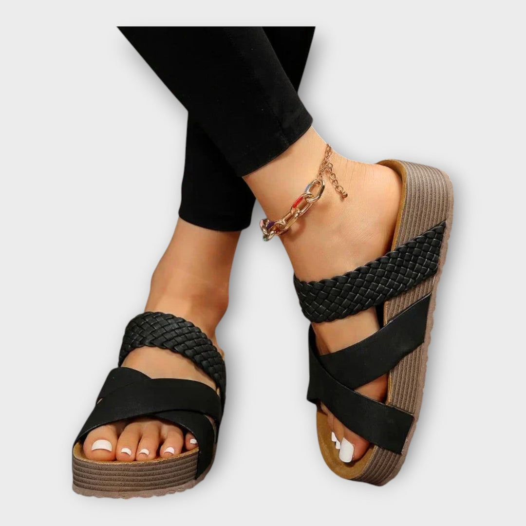 Platforms with Woven Detail and Wide Strap