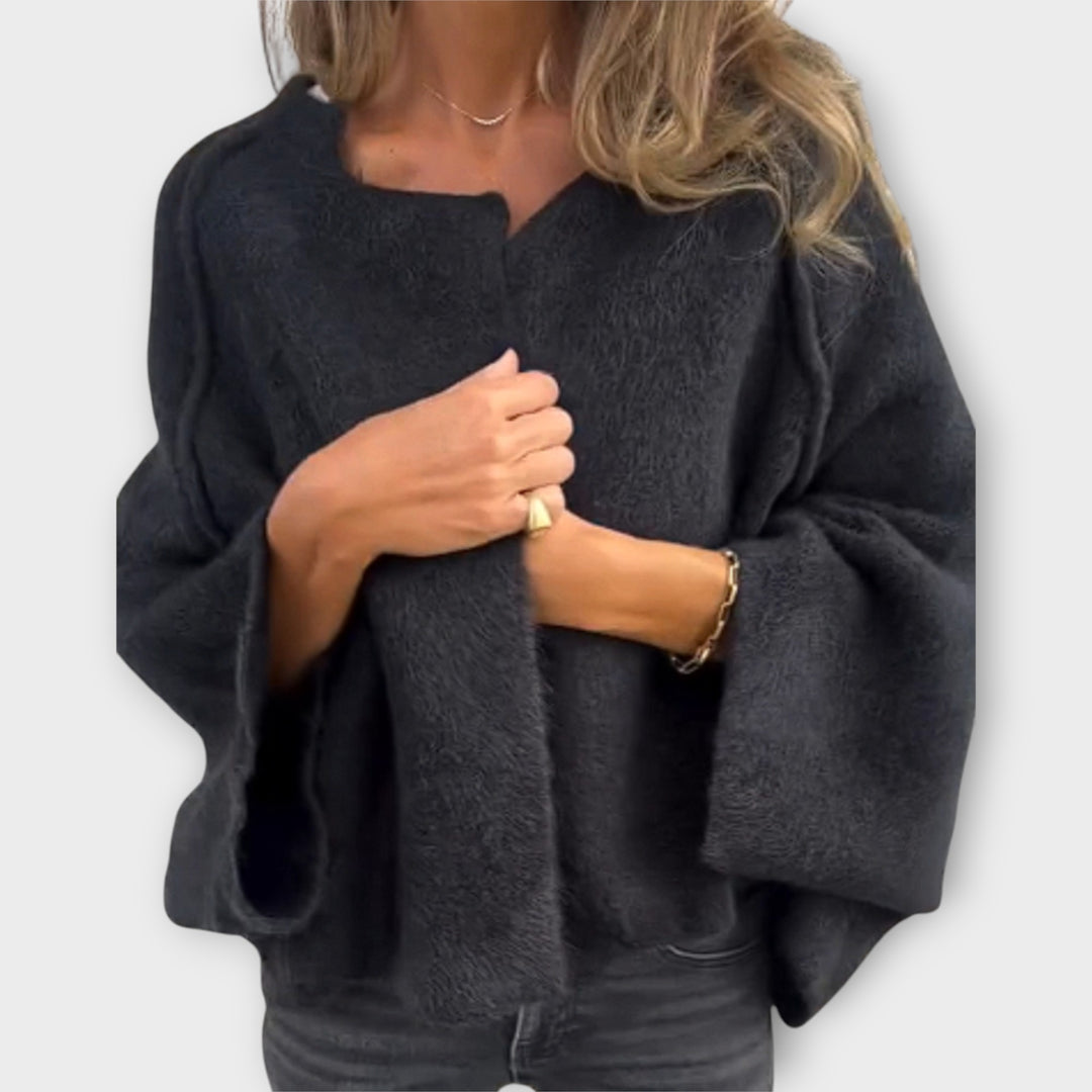 Neutral Draped Knit Top