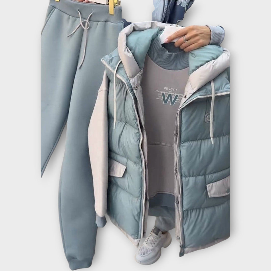 Cozy 3-Piece Winter Set – Turtleneck, Vest & Pants