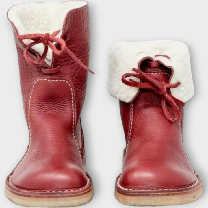 Fur-Lined Leather Winter Boots