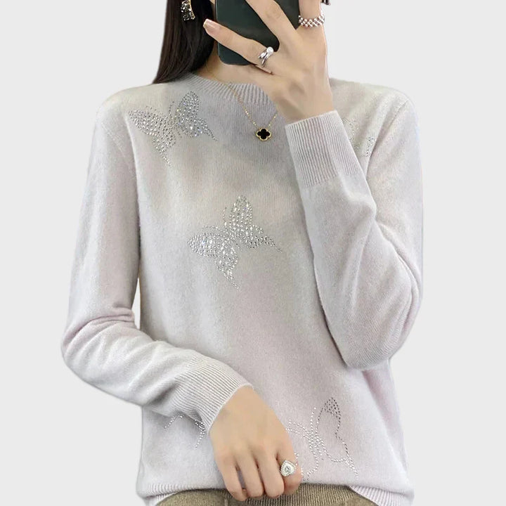 Knitted Roll Neck with Butterfly Pattern