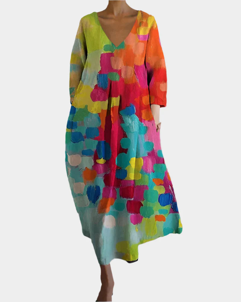 Colorful Dress with Design for Women