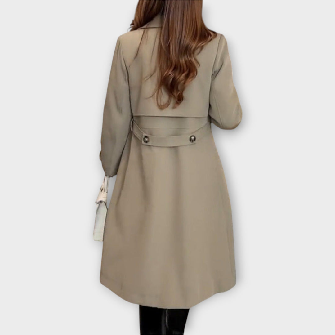 Classic Double-Breasted Long Trench Coat